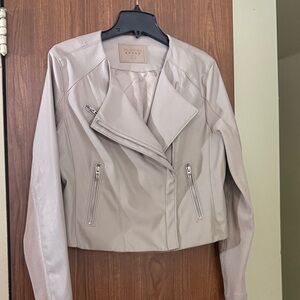 Blank NYC Light Gray Leather Jacket